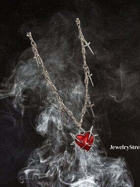 Gothic Red heart Necklace